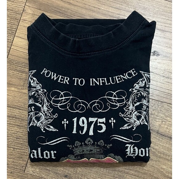 Vintage Y2K Avirex Power To Influence Skull Embroidered Shirt Mens L Valor 1975 - Picture 8 of 9